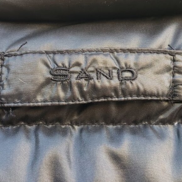 5/$100 SALE - SAND Lightweight Packable Down Black  Puffer Coat Metallic Trim - Picture 8 of 8